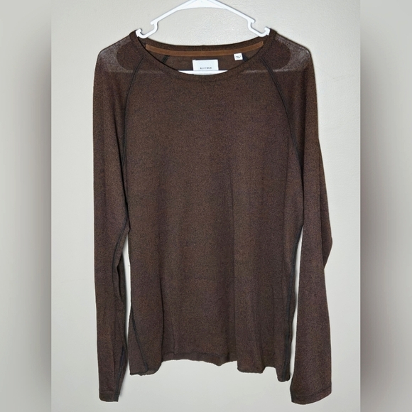 Billy Reid Lightweight Indian Crewneck Luxury Basic Long Sleeve, Large - Picture 1 of 5